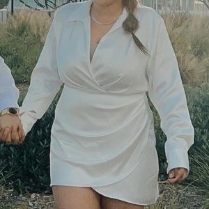 White Satin Zara Dress